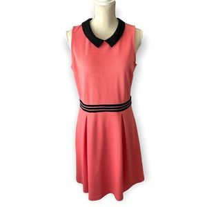 ELLE Salmon Pink Retro Sleeveless Dress Size S